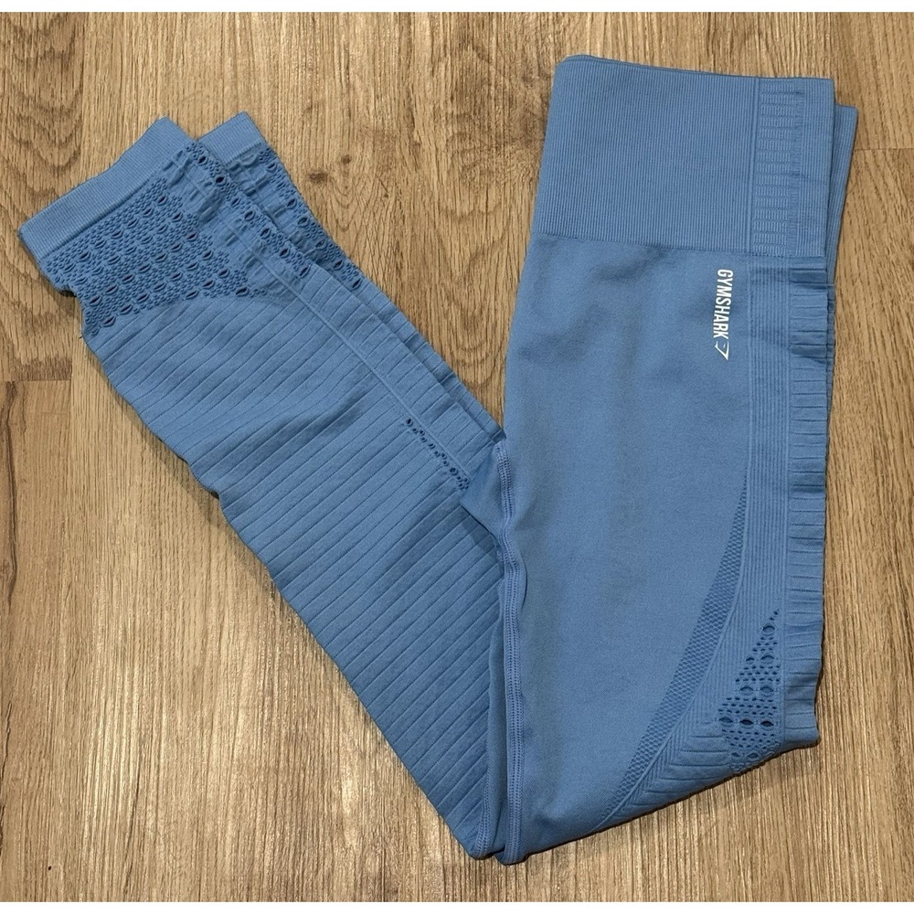 Gymshark NWOT Energy‎ High Waisted Legging Blue Seamless Workout Gym Size M
